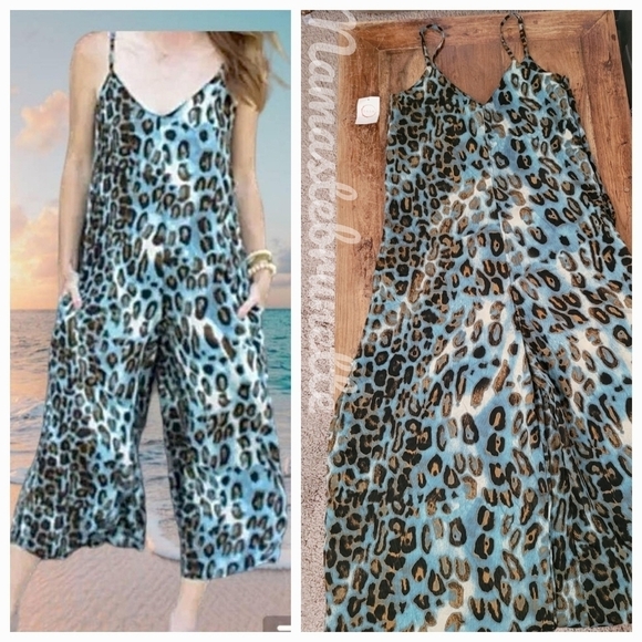 NWOT Raga Anthropologie  Wide Leg Jumpsuit Leopard Cheetah Print - Picture 1 of 10